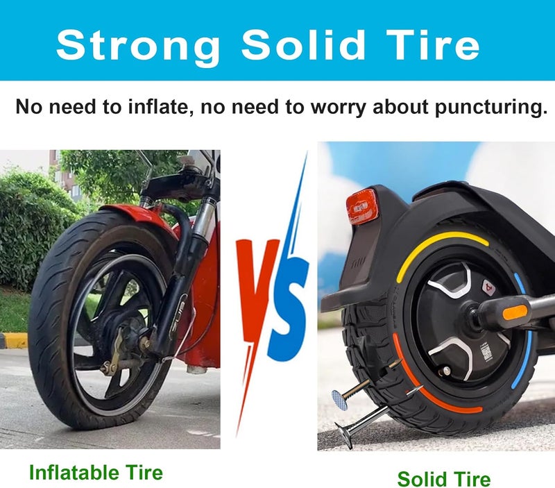TOCBEUU 10X2.125 Inch Solid Tires for Electric Scooter, 50/75-6.1 Replacement Wheel, 10X2.125 Rubber Tyre for Gotrax G4/XR/VR& Turboant X7 MAX/Pro/M10& F25& Xiaomi M365/Pro/Pro 2/1S-3 color (1PCS) - Image 3